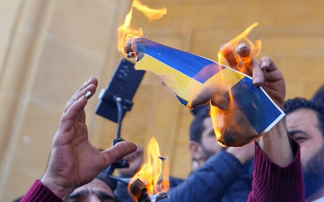 Scores of angry protesters burn Swedish flags to denounce the recent desecration of a Quran there, in downtown Beirut, Lebanon, Friday, Jan. 27, 2023. (AP/Hassan Ammar) Scores of angry protesters burn Swedish flags to denounce the recent desecration of a Quran there, in downtown Beirut, Lebanon, Friday, Jan. 27, 2023. (AP/Hassan Ammar)