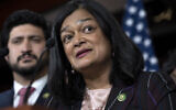 Congressional Progressive Caucus Chair Rep. Pramila Jayapal, D-Wash., right, next to Rep. Greg Casar, D-Texas, speaks about the threat of default during a news conference, Wednesday, May 24, 2023, on Capitol Hill in Washington. (AP Photo/ Jacquelyn Martin)