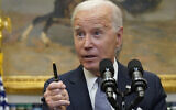 President Joe Biden speaks in the Roosevelt Room of the White House, Friday, June 30, 2023, in Washington. The Biden administration is moving forward on a new student debt relief plan after the Supreme Court struck down his original initiative to provide relief to 43 million borrowers. (AP/Evan Vucci)