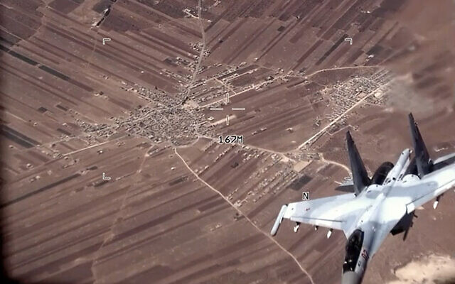 In this image from video released by the US Air Force, a Russian SU-35 flies near a US Air Force MQ-9 Reaper drone on July 5, 2023, over Syria. (US Air Force via AP) In this image from video released by the US Air Force, a Russian SU-35 flies near a US Air Force MQ-9 Reaper drone on July 5, 2023, over Syria. (US Air Force via AP)