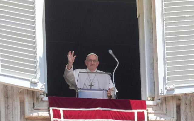 Pope Francis delivers the Angelus noon prayer in St. Peter's Square at the Vatican, July 9, 2023. (AP Photo/ Gregorio Borgia) Pope Francis delivers the Angelus noon prayer in St. Peter's Square at the Vatican, July 9, 2023. (AP Photo/ Gregorio Borgia)