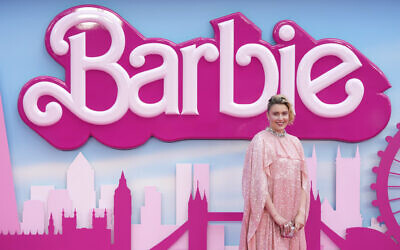 Writer/director/executive producer Greta Gerwig poses for photographers upon arrival at the premiere of the film "Barbie," in London, United Kingdom, July 12, 2023. (Scott Garfitt/Invision/AP)