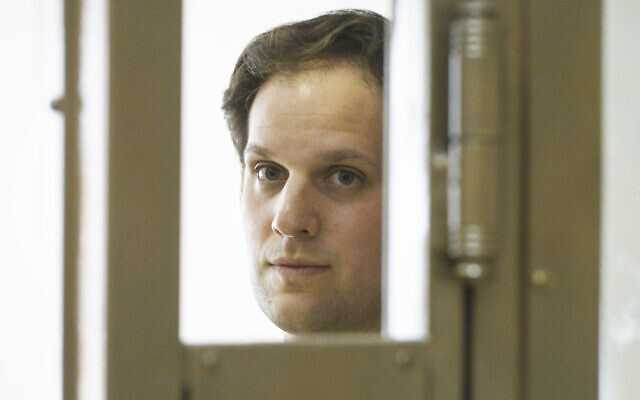 Wall Street Journal reporter Evan Gershkovich stands in a glass cage in a courtroom at the Moscow City Court in Moscow, Russia, June 22, 2023. (AP Photo/Dmitry Serebryakov, File) Wall Street Journal reporter Evan Gershkovich stands in a glass cage in a courtroom at the Moscow City Court in Moscow, Russia, June 22, 2023. (AP Photo/Dmitry Serebryakov, File)