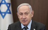 Prime Minister Benjamin Netanyahu chairs a cabinet meeting at the prime minister's office in Jerusalem, July 17, 2023. (AP Photo/Ohad Zwigenberg, Pool)