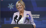 US first lady Jill Biden speaks during an event with the National Education Association in the South Court Auditorium on the White House campus, July 4, 2023, in Washington. (AP Photo/Evan Vucci, File)