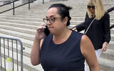 Peaches Stergo leaves Manhattan federal court, July 27, 2023, in New York after being sentenced to more than four years in prison for fraud. (AP/Larry Neumeister)