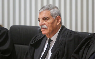 FILE: Then-Supreme Court judge Uri Shoham at the Supreme Court in Jerusalem on August 2, 2018. (Marc Israel Sellem/Flash90/pool)