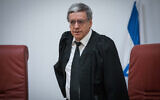 Supreme Court Justice Menny Mazuz arrives for a hearing at the court in Jerusalem on March 22, 2019. (Yonatan Sindel/Flash90)