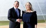 US Ambassador to Israel Tom Nides, left, and Deputy Ambassador Stephanie Hallett in a photograph posted on July 21, 2023. (US Embassy in Israel)