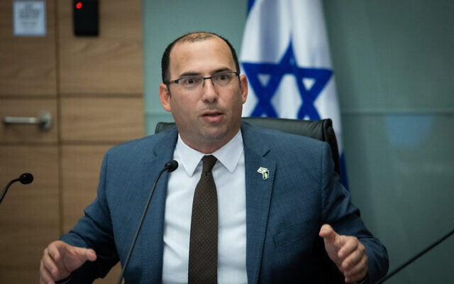 MK Simcha Rotman, head of the Constitution, Law and Justice Committee, seen during a committee meeting at the Knesset on June 20, 2023 (Oren Ben Hakoon/Flash90) MK Simcha Rotman, head of the Constitution, Law and Justice Committee, seen during a committee meeting at the Knesset on June 20, 2023 (Oren Ben Hakoon/Flash90)