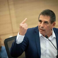 Yesh Atid MK Yoav Segalovitz attends a Constitution, Law and Justice Committee meeting in the Knesset, July 13, 2023. (Chaim Goldberg/Flash90)