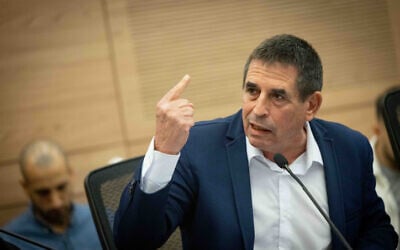 Yesh Atid MK Yoav Segalovitz attends a Constitution, Law and Justice Committee meeting in the Knesset, July 13, 2023. (Chaim Goldberg/Flash90) Yesh Atid MK Yoav Segalovitz attends a Constitution, Law and Justice Committee meeting in the Knesset, July 13, 2023. (Chaim Goldberg/Flash90)