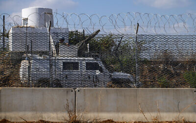 UN peacekeepers seen on the border between Israel and Lebanon in the northern village of Ghajar, July 30, 2023. (Ayal Margolin/Flash90)