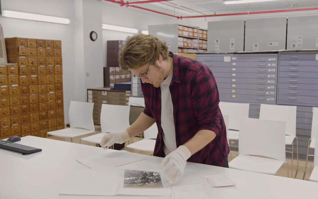 Conducting archival research for 'Endphase.' (Courtesy Sixpack Film)