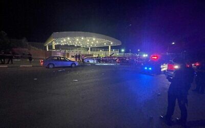 The scene of a fatal shooting in the Arab-majority town of Fureidis, near Haifa, July 13, 2023. (Israel police)