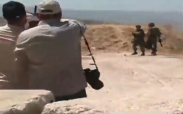 Lebanese journalists are seen facing Israeli troops after crossing into sovereign Israeli territory on the border, July 15, 2023. (Screenshot: Twitter) Lebanese journalists are seen facing Israeli troops after crossing into sovereign Israeli territory on the border, July 15, 2023. (Screenshot: Twitter)