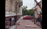 Hillel International's office after it was bombed by a Russian missile in Odesa, Ukraine, July 23, 2023. (Facebook video screenshot: used in accordance with Clause 27a of the Copyright Law)