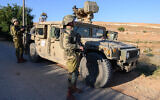 Israeli troops guard the border with Lebanon, July 12, 2023. (Ayal Margolin/Flash90)