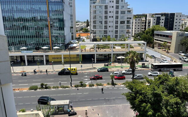 The scene of a suspected car-ramming attack in Tel Aviv on July 4, 2023 (Courtesy)