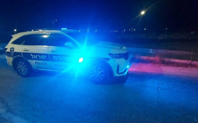 Police respond to an incident near Kibbutz Hatzerim on July 24, 2023. (Israel Police) Police respond to an incident near Kibbutz Hatzerim on July 24, 2023. (Israel Police)