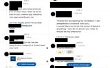 This handout photo, published by the Shin Bet security agency on July 30, 2023, shows messages on LinkedIn between alleged Iranian operatives and Israeli targets. (Shin Bet)