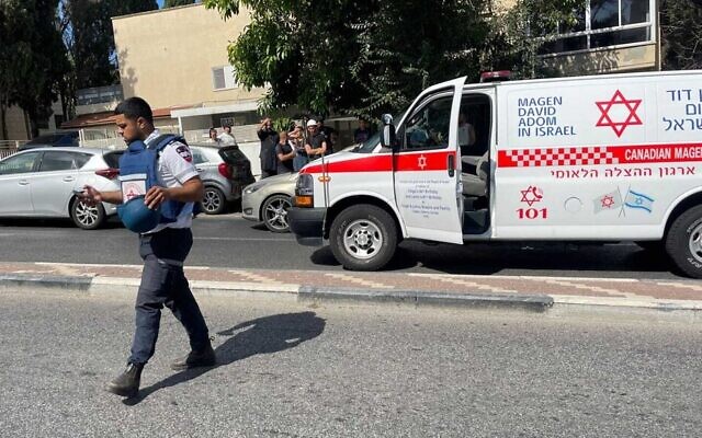A murder scene in Modiin on July 14, 2023. (Magen David Adom) A murder scene in Modiin on July 14, 2023. (Magen David Adom)