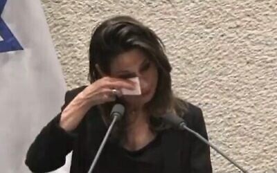 MK Orit Farkash Hacohen speaks during the Knesset debate on the reasonableness bill, July 23, 2022 (Knesset channel screenshot)