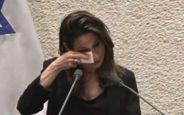 MK Orit Farkash Hacohen speaks during the Knesset debate on the reasonableness bill, July 23, 2022 (Knesset channel screenshot)