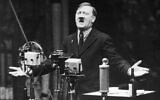 Adolf Hitler makes political speech (public domain)
