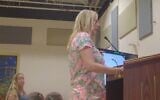 Ivie Szalai speaks against students reading 'The Fixer' at a Beaufort County school board meeting at the Hilton Head Island School for the Creative Arts in South Carolina, June 27, 2023. (YouTube screenshot/used in accordance with Clause 27a of the Copyright Law)