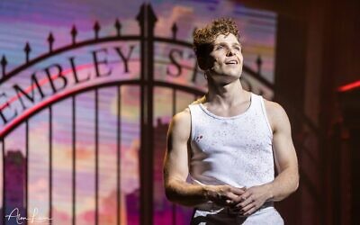 Stuart Brown as Galileo in 'We Will Rock You," the Queen musical onstage at Tel Aviv's Opera House through September 14, 2023 (Courtesy Alon Levin)