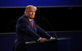 US President Donald Trump speaks during the final presidential debate at Belmont University in Nashville, Tennessee, on October 22, 2020. (Photo by Brendan Smialowski / AFP)