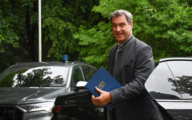 Bavaria's State Premier Markus Soeder of the conservative Christian Social Union (CSU) arrives to address a press conference on August 29, 2023 in Munich, southern Germany (Christof Stache / AFP) Bavaria's State Premier Markus Soeder of the conservative Christian Social Union (CSU) arrives to address a press conference on August 29, 2023 in Munich, southern Germany (Christof Stache / AFP)