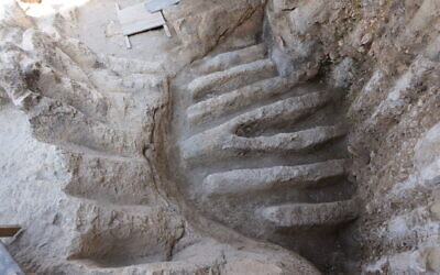 The northern channels of a unique ancient installation discovered in the City of David, Jerusalem, August 2023. (Eliyahu Yanai/City of David)