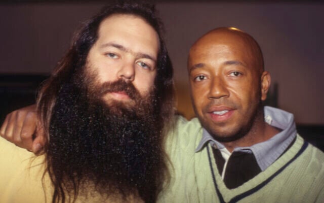 Rick Rubin, left, with Russell Simmons in 1997. (Jim Steinfeldt/Michael Ochs Archives/Getty Images/ via JTA)