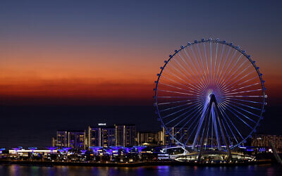 This picture taken on January 6, 2022 shows the Ain Dubai (the Dubai Eye), the world's largest and tallest  observation wheel, in the Gulf emirate. (GIUSEPPE CACACE / AFP)
