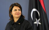 File: Libyan Foreign Minister Najla Mangoush listens to her Serbian counterpart Nikola Selakovic during a press conference after talks in Belgrade, Serbia, Sunday, Oct. 16, 2022. (AP/Darko Vojinovic)