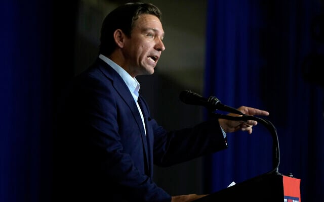 Republican presidential candidate Florida Gov. Ron DeSantis speaks during a fundraising event for U.S. Rep. Ashley Hinson, R-Iowa, Sunday, Aug. 6, 2023, in Cedar Rapids, Iowa. (AP Photo/Charlie Neibergall)