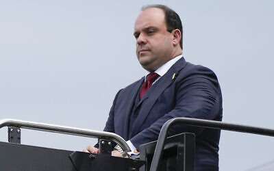 Boris Epshteyn arrives at Ronald Reagan Washington National Airport, August 3, 2023, in Arlington, Virginia. (AP/Alex Brandon, File)