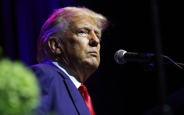 Former President Donald Trump speaks at a fundraiser event for the Alabama GOP, Friday, Aug. 4, 2023, in Montgomery, Alabama. (AP/Butch Dill, File) Former President Donald Trump speaks at a fundraiser event for the Alabama GOP, Friday, Aug. 4, 2023, in Montgomery, Alabama. (AP/Butch Dill, File)