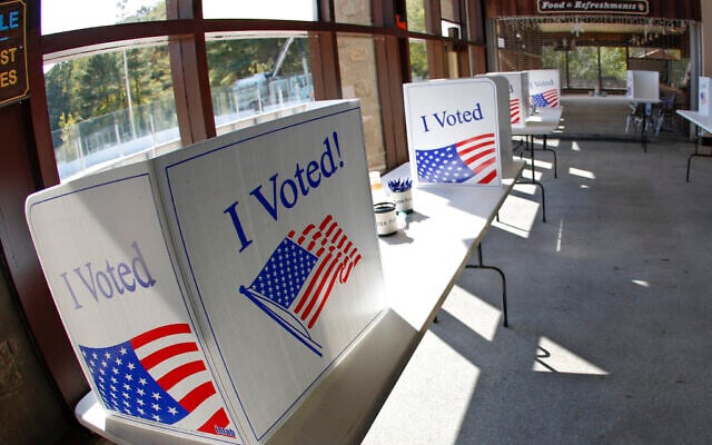 An early election ballot completion area is being prepared at a collection location at the North Park Ice Skating Rink Lodge area, Friday, Oct. 9, 2020, in McCandless, Pa. (AP/Keith Srakocic, File) An early election ballot completion area is being prepared at a collection location at the North Park Ice Skating Rink Lodge area, Friday, Oct. 9, 2020, in McCandless, Pa. (AP/Keith Srakocic, File)