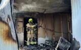 Fire firefighters attend a fatal cabin fire in the norther city of Safed, August 31, 2023. (Fire and Rescue Services)