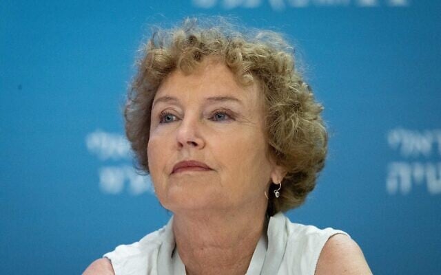Former Bank of Israel Governor Prof. Karnit Flug attends the Eli Hurvitz Conference for Economy and Society, organized by Israel Democracy Institute in Jerusalem on June 22, 2022. (Yonatan Sindel/Flash90)