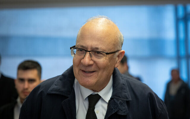 Supreme Court Justice Yosef Elron at a book launch event at the Yad Vashem Holocaust Remembrance Center in Jerusalem, on January 19, 2023. (Yonatan Sindel/Flash90) Supreme Court Justice Yosef Elron at a book launch event at the Yad Vashem Holocaust Remembrance Center in Jerusalem, on January 19, 2023. (Yonatan Sindel/Flash90)