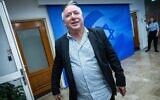 File - Minister David Amsalem arrives for the weekly cabinet meeting at the Prime Minister's Office in Jerusalem on May 7, 2023. (Yonatan Sindel/Flash90)