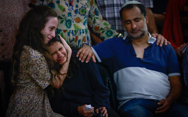 Family and friends attend the funeral of Batsheva Nigri, who was killed in a terror shooting attack near Hebron, on August 21, 2023. The funeral was held at the Gush Etzion Regional Cemetery in Kfar Etzion. (Chaim Goldberg/Flash90) Family and friends attend the funeral of Batsheva Nigri, who was killed in a terror shooting attack near Hebron, on August 21, 2023. The funeral was held at the Gush Etzion Regional Cemetery in Kfar Etzion. (Chaim Goldberg/Flash90)