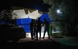 Police at the scene where four men were shot dead in the Arab Town of Abu Snan, northern Israel, August 22, 2023. (Shir Torem/Flash90)