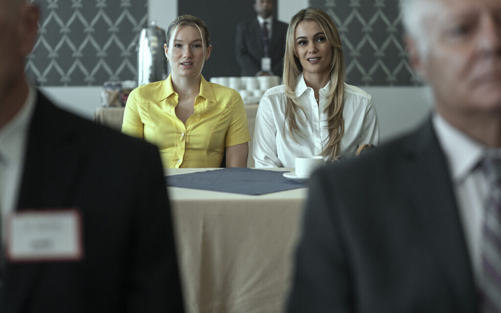 (L to R) West Duchovny as Shannon Shaeffer, Dina Shihabi as Britt Hufford in episode 3 of 'Painkiller.' (Keri Anderson/Netflix © 2023)