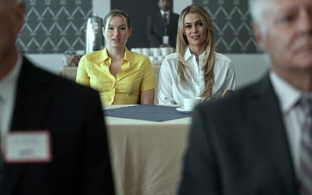 (L to R) West Duchovny as Shannon Shaeffer, Dina Shihabi as Britt Hufford in episode 3 of 'Painkiller.' (Keri Anderson/Netflix © 2023)