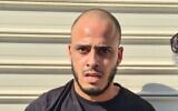 Samir Bakri during his arrest in Basmat Tab’un, August 30, 2023. (Israel Police)